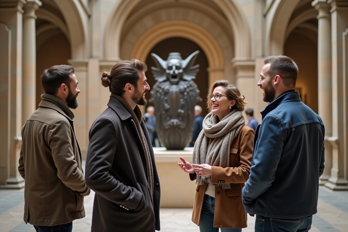 Trois jeunes discutant d