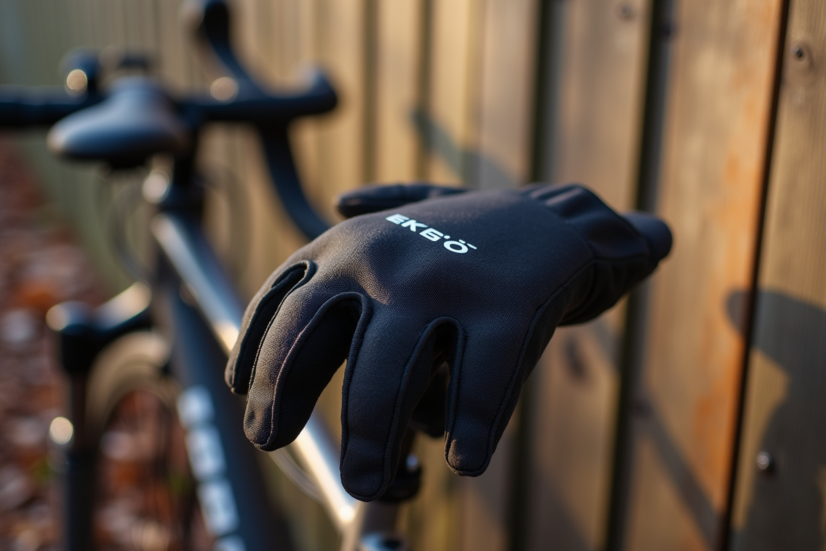 Gants Ekoï posés sur la selle d